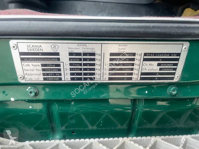 Traktor Scania 144-530 V8 etarder 2x Diesel tank