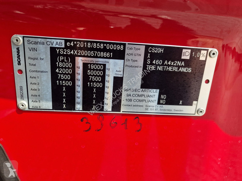 جرار Scania 460 4X2 - steel / air - retarder -...