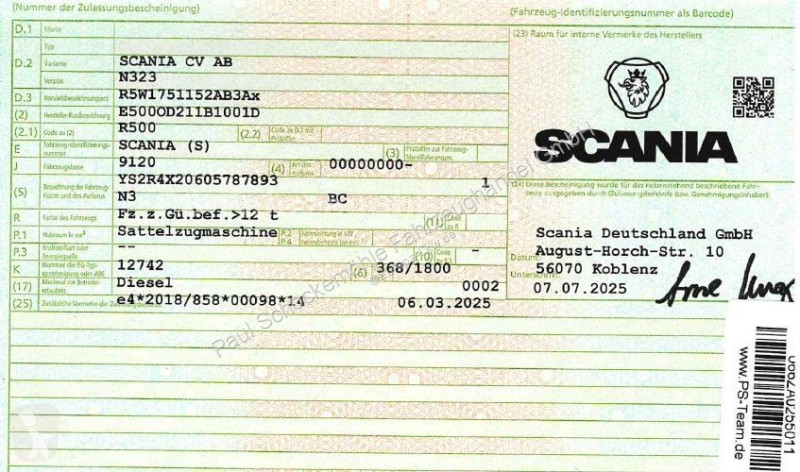 Cabeza tractora Scania R500*...