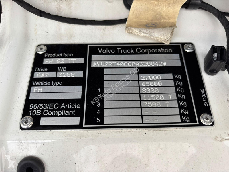 جرار Volvo 500 6x2 GLOBE XL / RETARDER / DOUBLE...