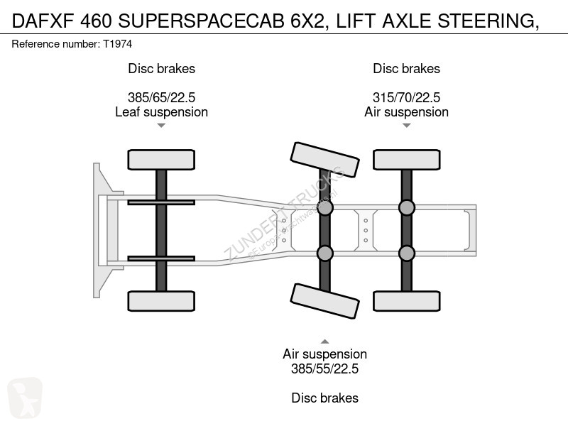 DAF SUPERSPACECAB 6X2, LIFT AXLE STEERING...