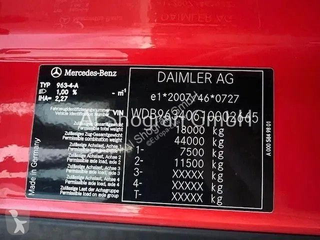 Tractor Mercedes 1843 GigaSpace/Retarder/Mega...