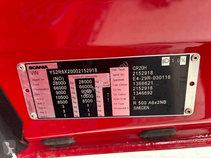 Cabeza tractora Scania R 500 6x2 RETARDER /...