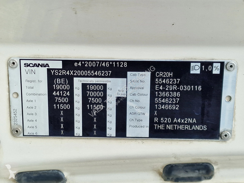 جرار Scania R520 V8 NS retarder - steel / air -...