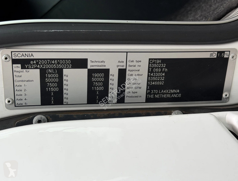Tracteur Scania P370 EURO 6 AIRCO SPOILERS...