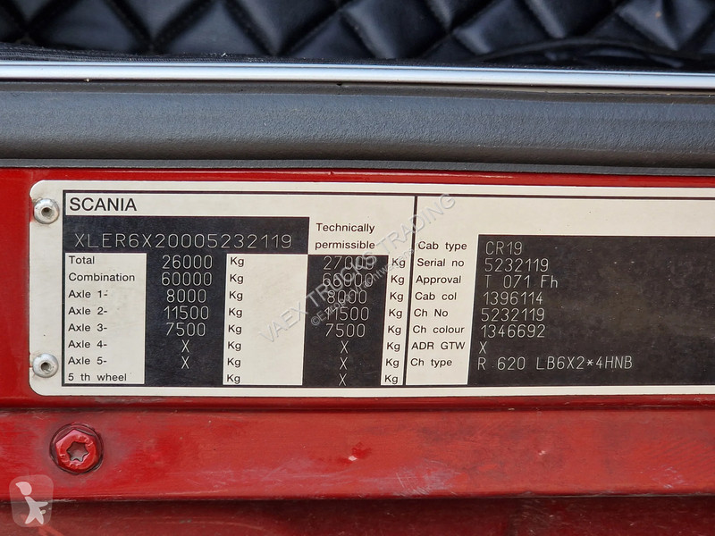 Tratores Scania R620-V8 owroof 6x2*4 - Custom...