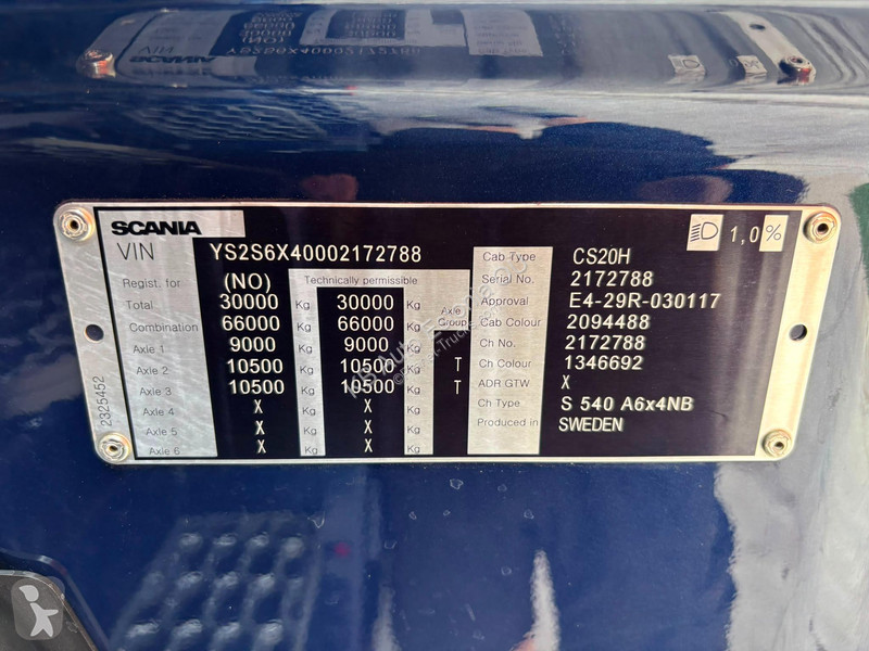 Tracteur Scania S 540 6x4 ETADE