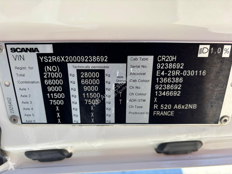 Cabeza tractora Scania R 520 6x2 RETARDER /...