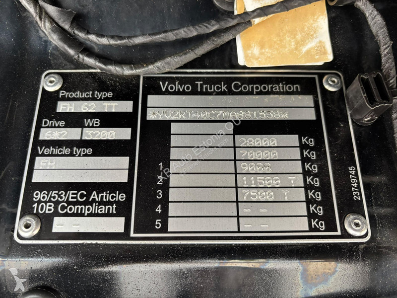 Tractor Volvo 500 6x2 GLOBE XL / ADR / RETARDER...