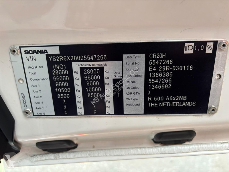 Scania R 500 6x2 RETARDER / DOUBE BOGIE tractor...