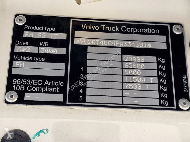 جرار Volvo 13500 Globetrotter XL 6x2 - Retarder...