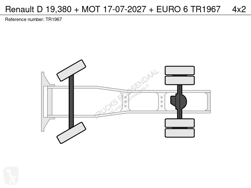 جرار Renault D 19,380 + MOT 17-07-2027 + EURO 6