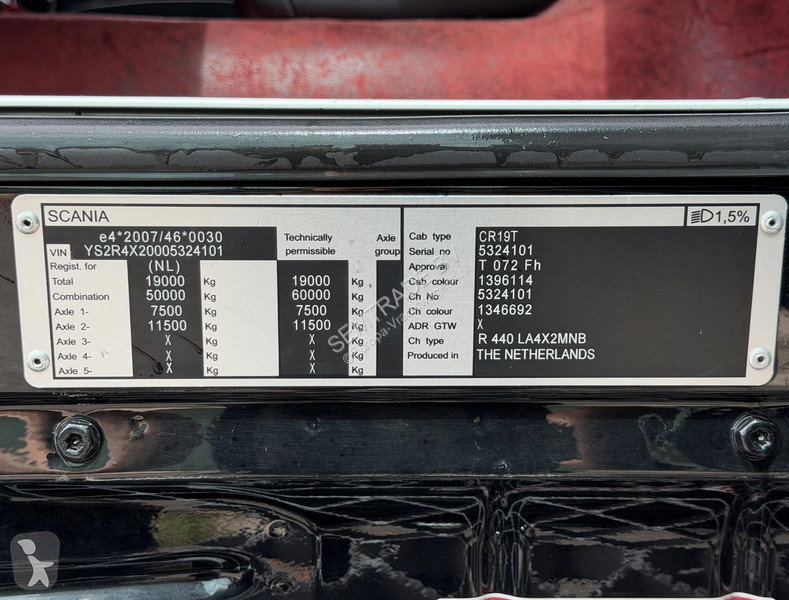 Tracteur Scania R440 TOPLINE FULL ADR (ALL...
