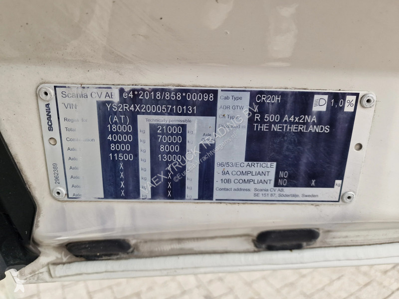 Cabeza tractora Scania R500 NS Highline 4x2 -...