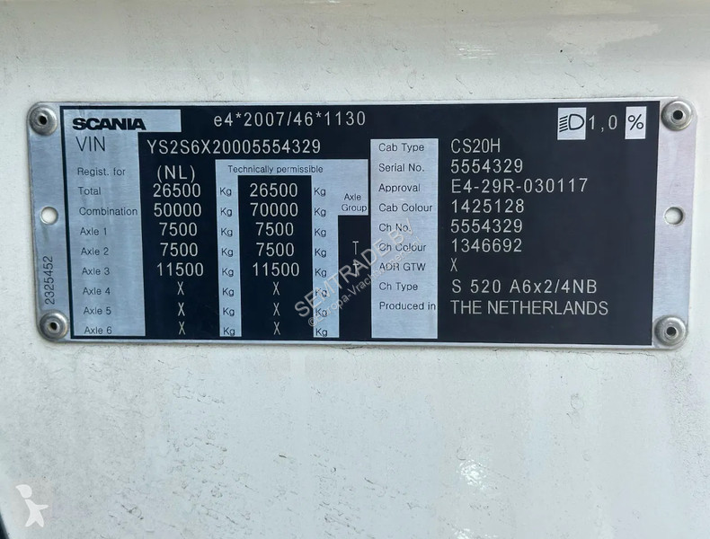 Traktor Scania S520 V8 NGS 6X2 TWINSTEER FU AIR...