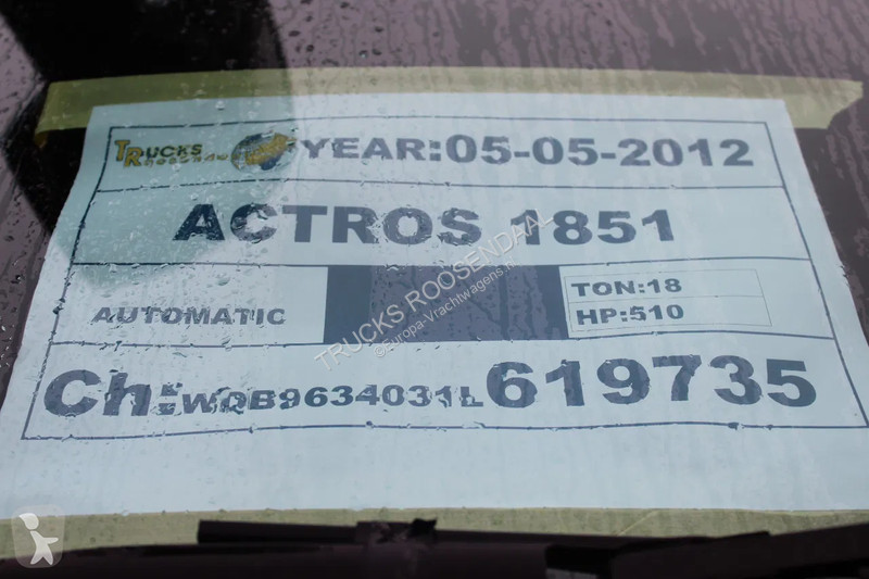 Tahač Mercedes 1851 + EURO 5 + Retarder!!