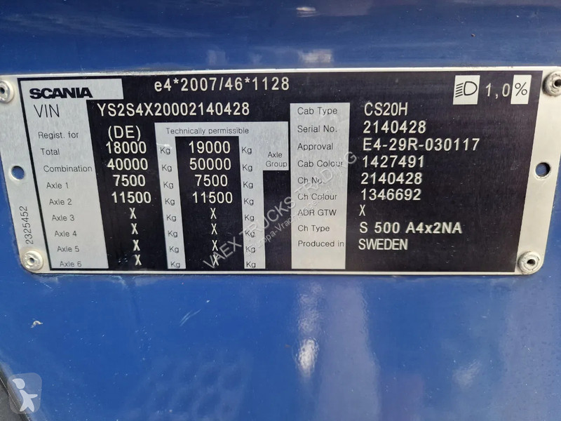 Tractor Scania 500S NS A4x2NA Steel, air /...