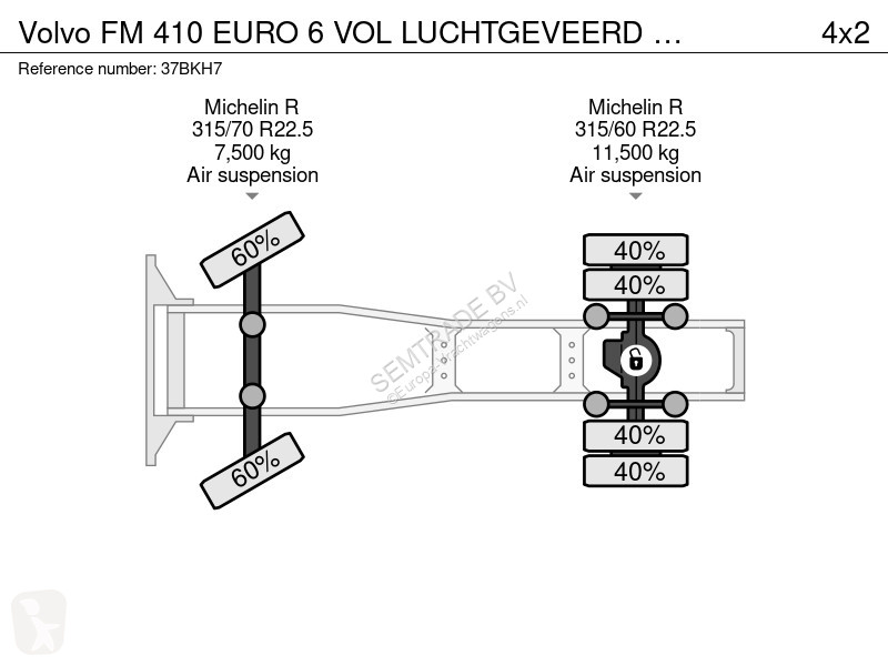 جرار Volvo EURO 6 VOL LUCHTGEVEERD 2XTANKS 106...