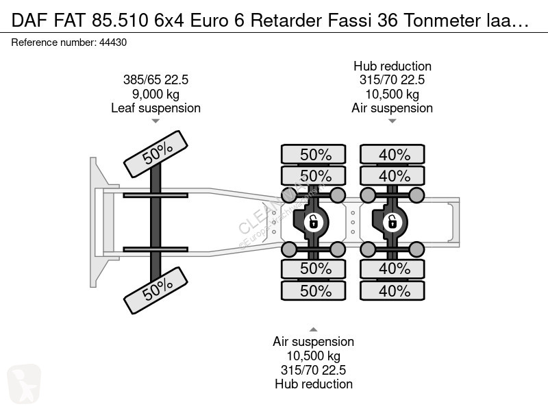 جرار DAF FAT 85.510 6x4 Euro 6 Retarder Fassi...