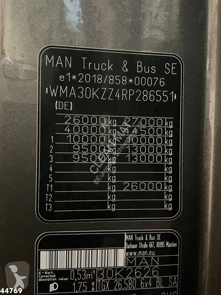 Tractor MAN 26.580 6x4 Euro 6 Retarder Hiab 30...