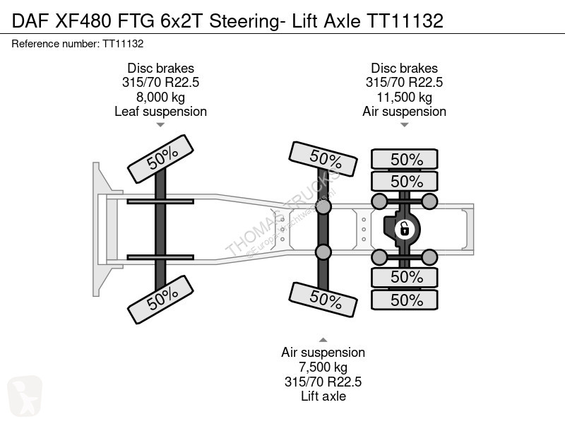 Trattore Stradale DAF XF FTG 6x2T Steering-...