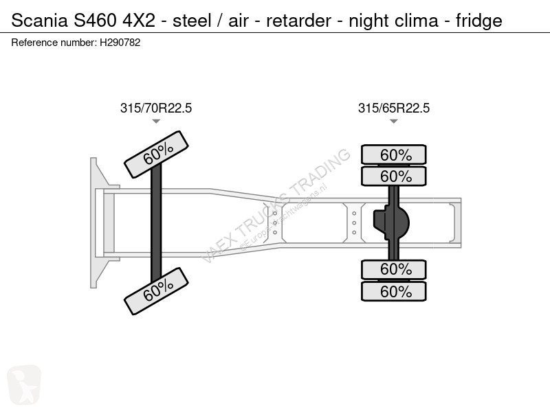 جرار Scania 460 4X2 - steel / air - retarder -...