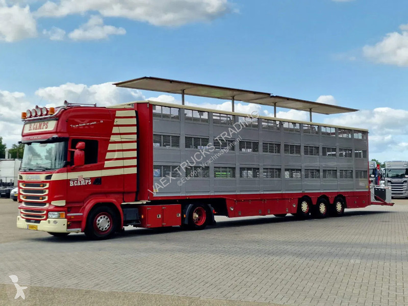 Vrachtwagencombinatie Scania + 3 deck livestock...