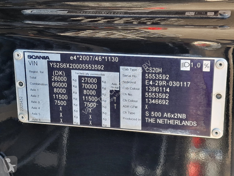 Tahač Scania S500 NS Highline 6x2 -...