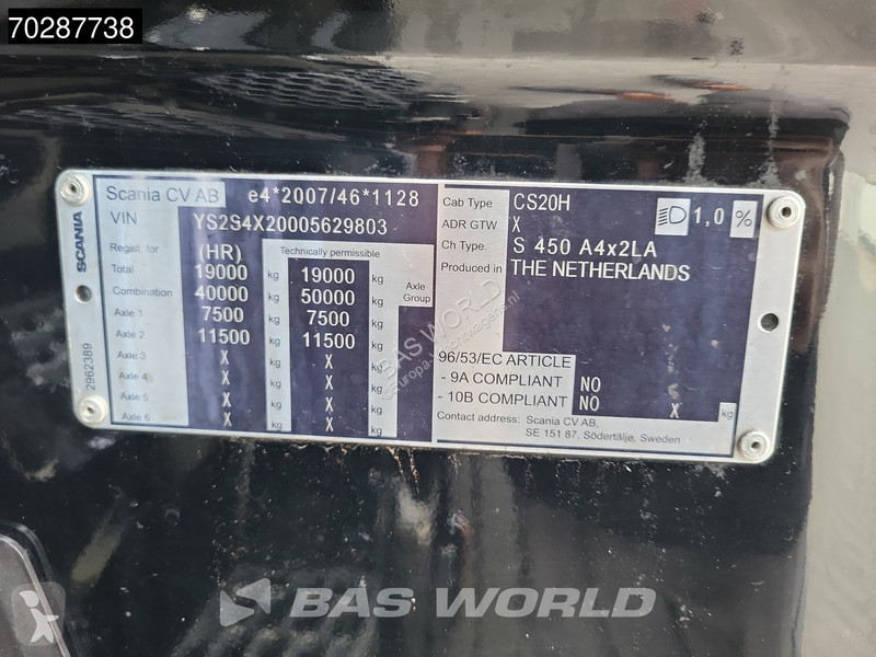 Tractor Scania S450 4X2 Retarder 2x Tanks ACC...