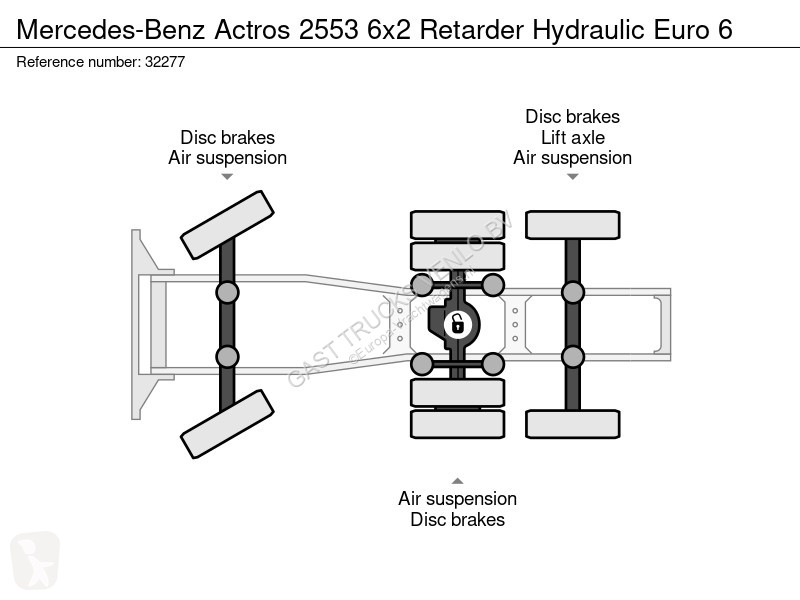 Tractor Mercedes 2553 6x2 Retarder Hydraulic...
