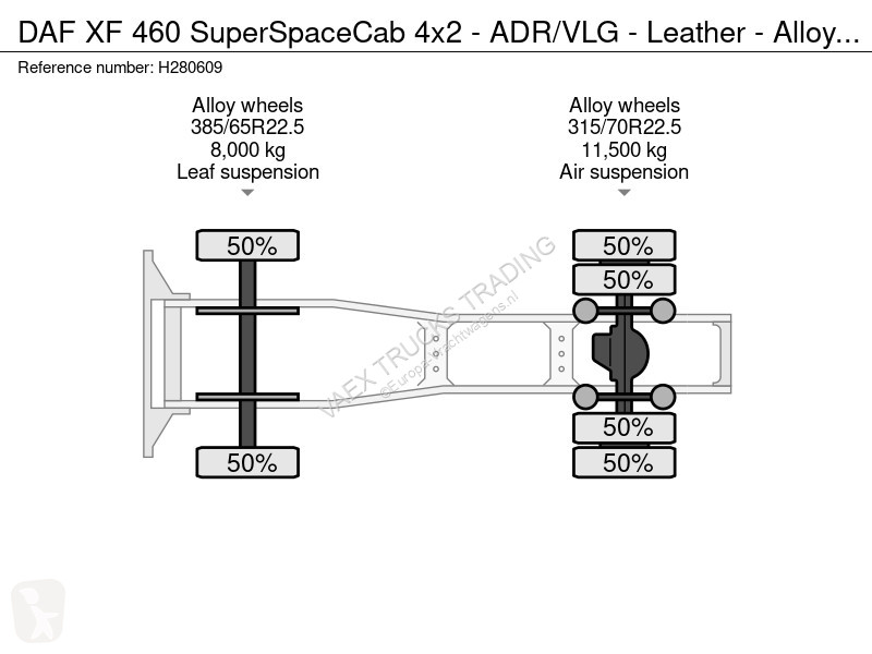 Tahač DAF SuperSpaceCab 4x2 - ADR/VLG - Leather...