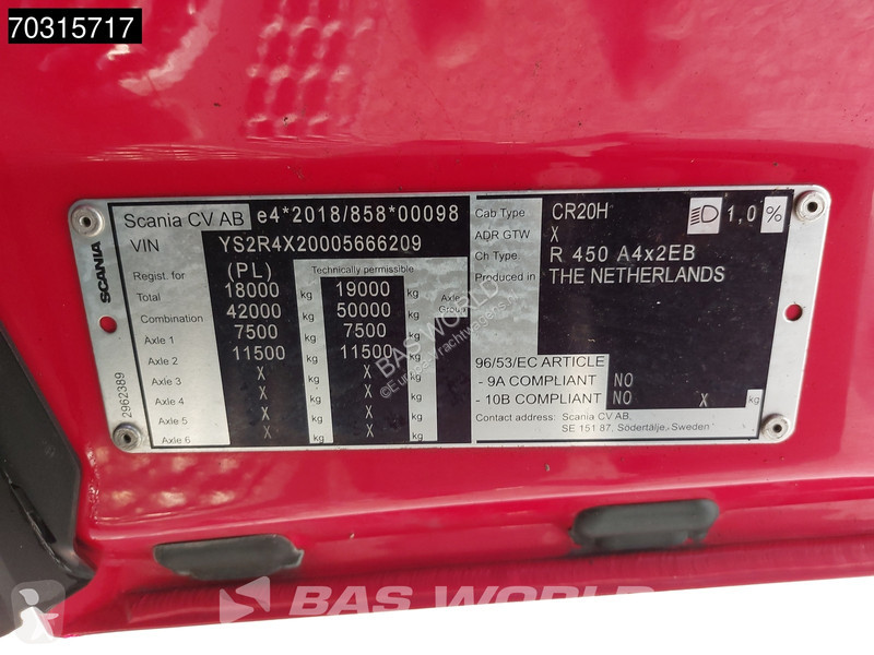 جرار Scania R 4X2 Mega Retarder 2x Tanks