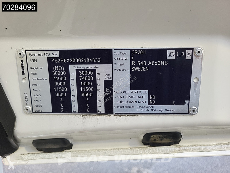 Tahač Scania R540 6X2 Full-Air Retarder...