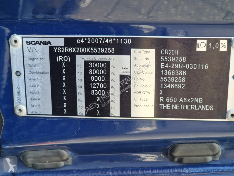 Cabeza tractora Scania R650 V8 NS Highline 6x2...