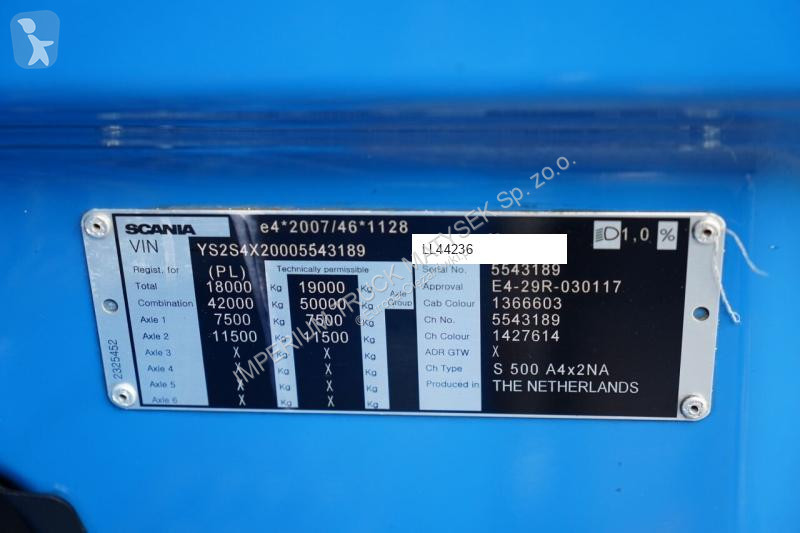 Traktor Scania S 500 / RETARDER /I-PARK COOL /...
