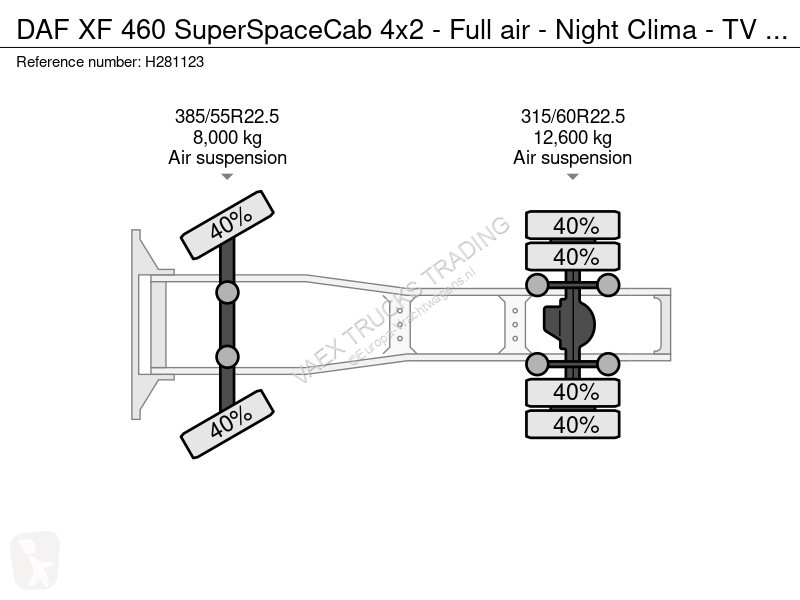 جرار DAF SuperSpaceCab 4x2 - Full air - Night...