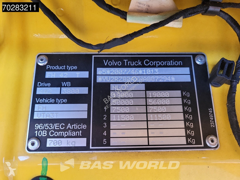 Tracteur Volvo FH  4X2 NL-Truck LNG XL VEB+ 2x...
