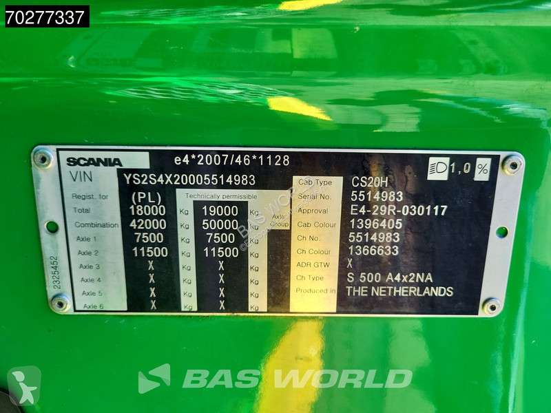 Traktor Scania S500 4X2 N-Truck Retarder...