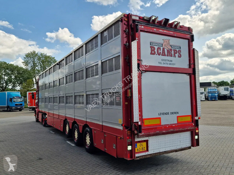 Vrachtwagencombinatie Scania + 3 deck livestock...