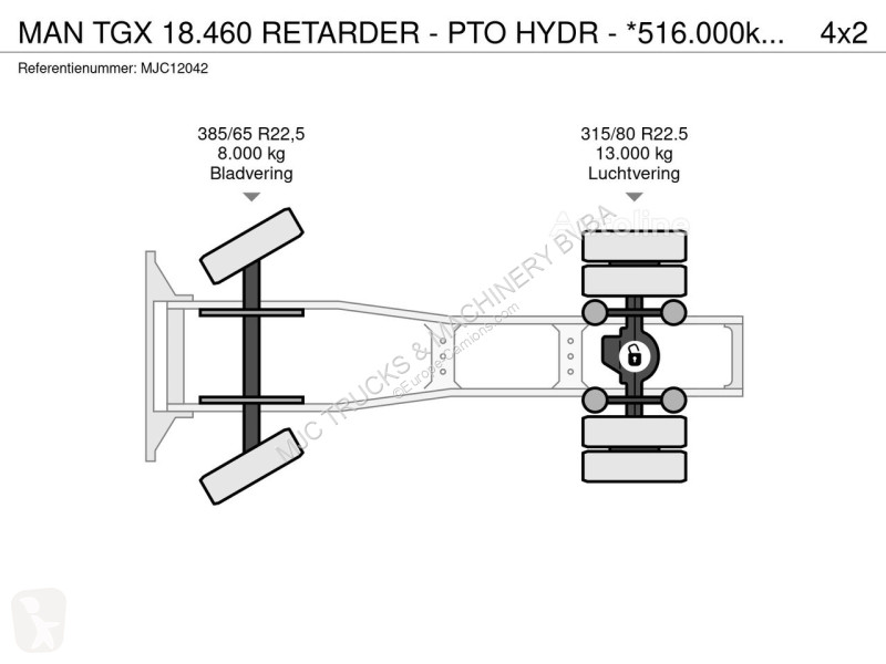 Traktor MAN TGX 18.460 RETARDER - PTO HYDR -...