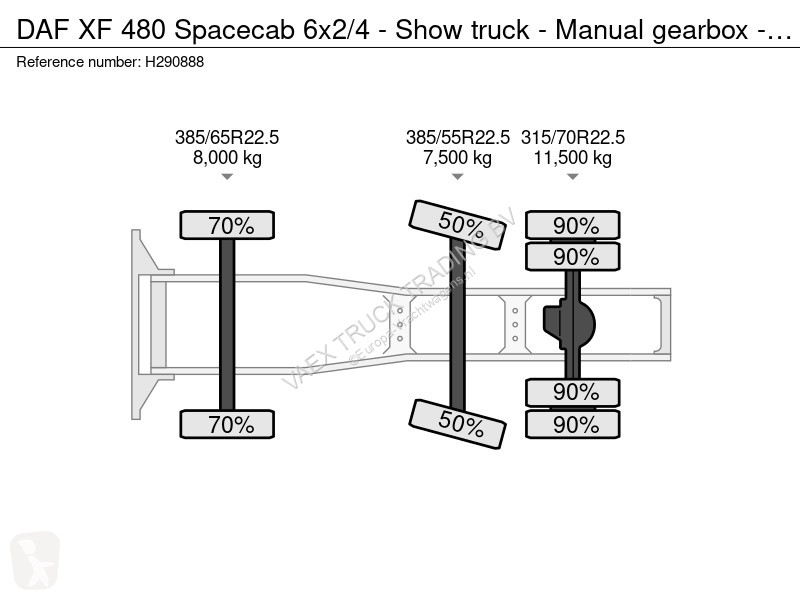 Tahač DAF 480 Spacecab 6x2/4 - Show truck -...