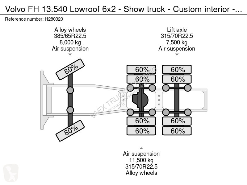 Tahač Volvo 13540 Lowroof 6x2 - Show truck -...