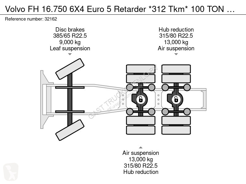Cabeza tractora Volvo 16750 6X4 Euro 5 Retarder...