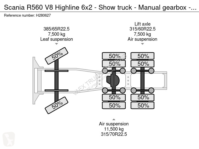 Tracteur Scania R560 V8 Highline 6x2 - Show...