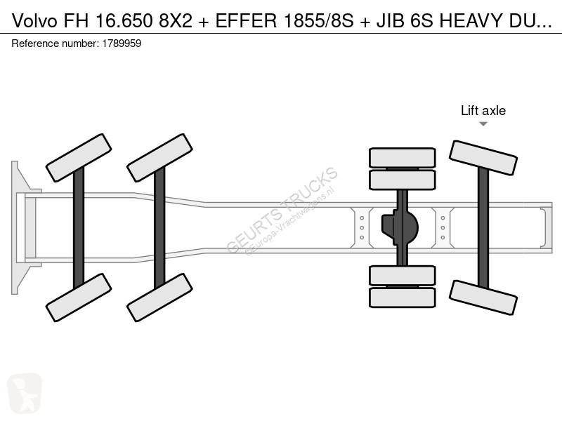Traktor Volvo 16650 8X2 + EFFER 1855/8S + JIB...