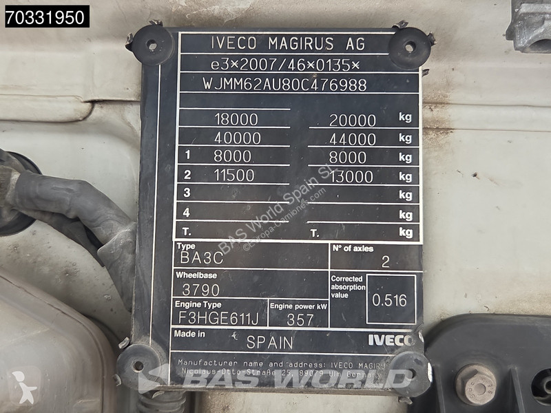 Tracteur Iveco S-Way 490 4X2 Retarder 2x Tanks...