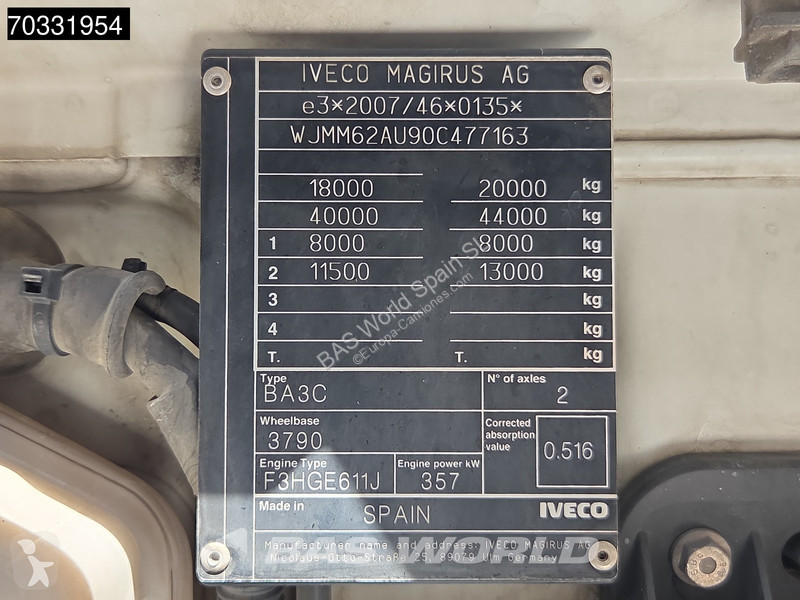 Nyergesvontató Iveco S-Way 490 4X2 Retarder 2x...