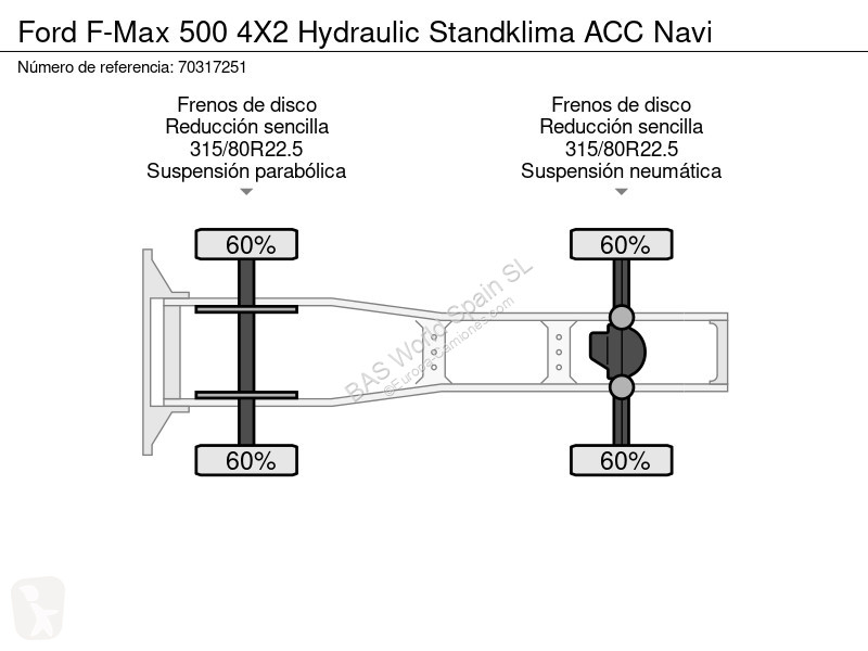 جرار Ford F-Max 500 4X2 Hydraulic Standklima...