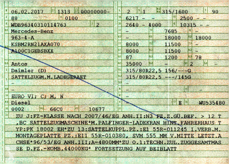 جرار Mercedes 1843 ! Ret / KRAN Palfinger |...