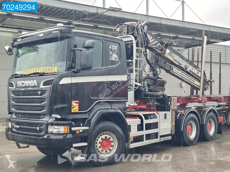 Traktor Scania 580 6X4 Holz Kran Diebolt D28...